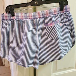 Victoria's Secret Blue and White Stripe PJ Shorts